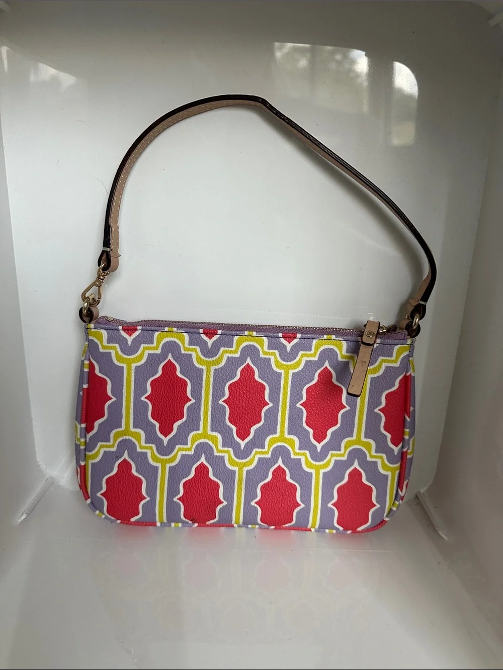 kate spade Purple, Coral & Yellow Patterned Wristlet